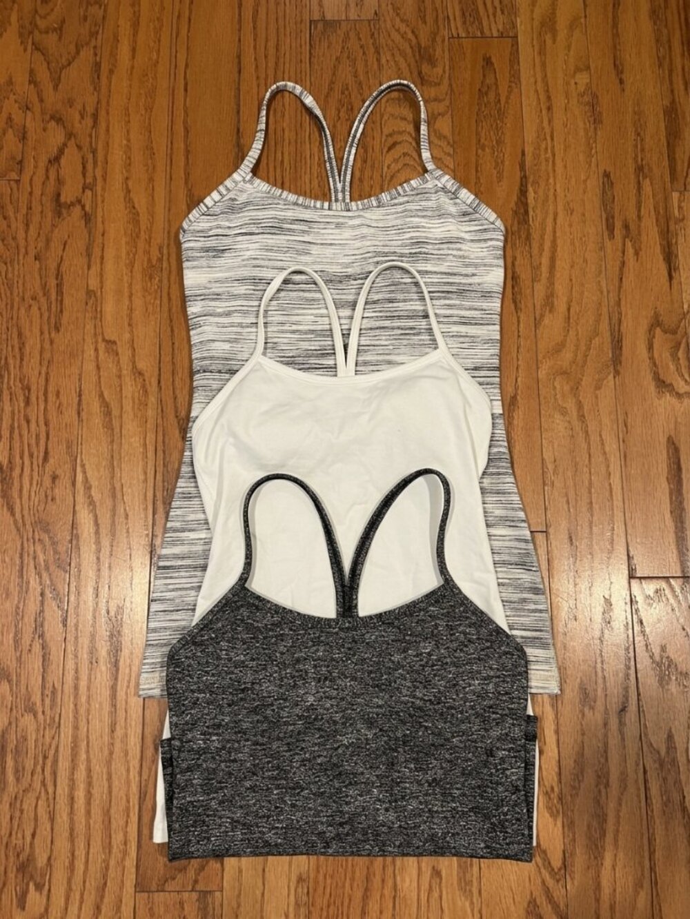 LOT OF 3: LULULEMON *Luon Power Y Tank Monochrome Collection Size 6